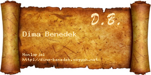 Dima Benedek névjegykártya